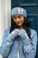 Pachamama Smiley Cat Headband Chunky Knit Wool