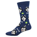 Socksmith 'GIVE A DOG A BONE' Husky design Men's quality cotton mix crew socks