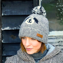 Pachamama 'Smiley Dog' Design Chunky Knit Wool Bobble Beanie Hat