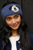 Pachamama Smiley Dog Headband Chunky Knit Wool Fleece Lined