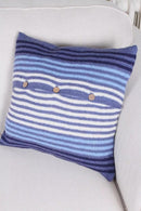Pachamama Seagull Design Cushion In Chunky Knit Wool, With Inner