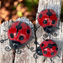 SET OF 3 metal Ladybird Wall Art decorations