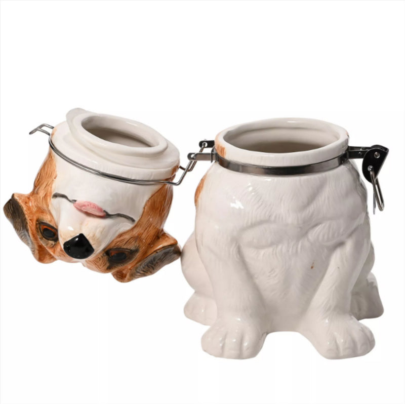 Jack Russell shaped biscuit barrel by Best of Breed novelty ceramic storage jar