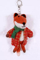 Pachamama Mr Fox Bag Charm Hand Felted And Knitted Accessories
