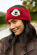 Pachamama Smiley Dog Headband Chunky Knit Wool Fleece Lined