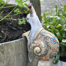 SET OF TWO flower pot hangers in lovely bohemian colours and design (Tortoise & Snail)