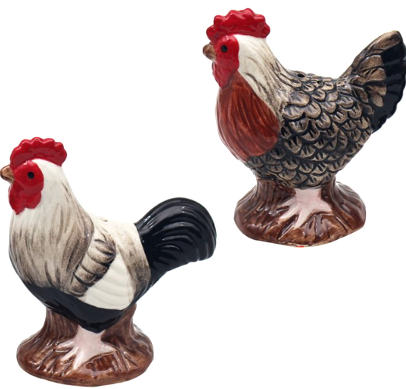 Chickens ceramic Salt & Pepper cruet set by Lesser & Pavey, boxed