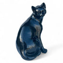 Black Cat figurine with silver sparkle finish, modern home decoration, Cat lover gift