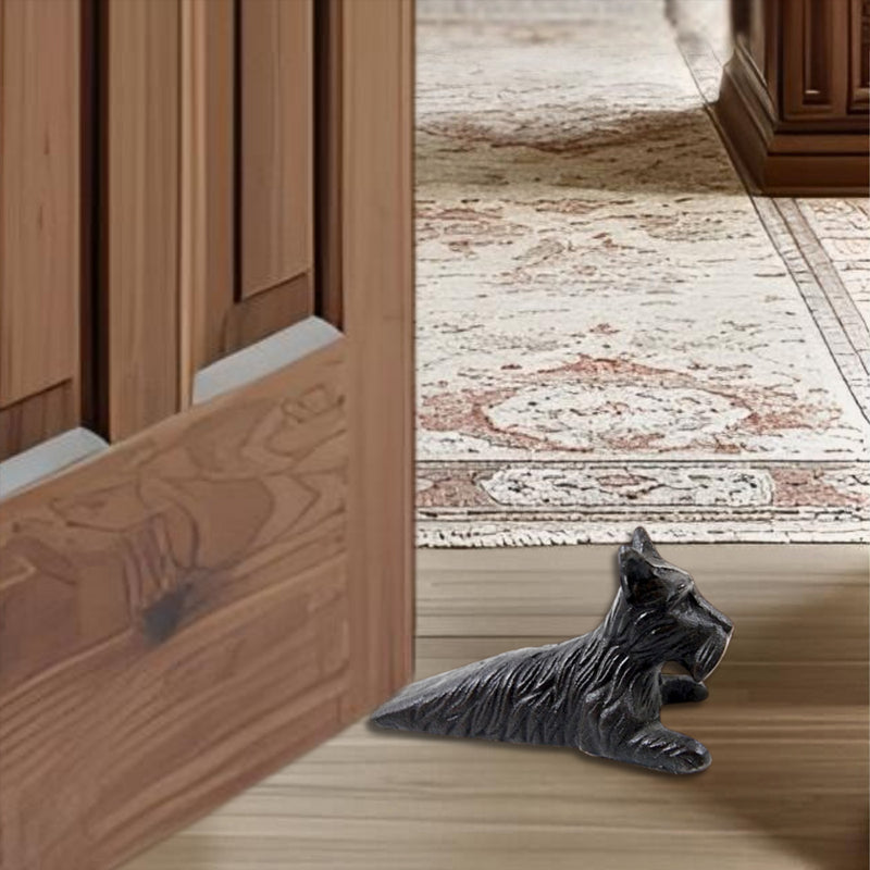 Solid Cast Iron Scottie Dog Shaped Door  Wedge