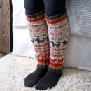 Pachamama 'Walking The Dog' Fair Isle Dog Design Wool Legwarmers