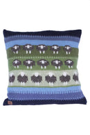 Pachamama Flock Of Herdwick Sheep Cushion In Chunky Knit Wool, With Inner