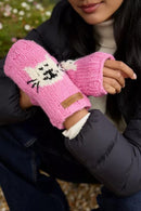 Pachamama Smiley Cat Design Handwarmers Chunky Knit Wool