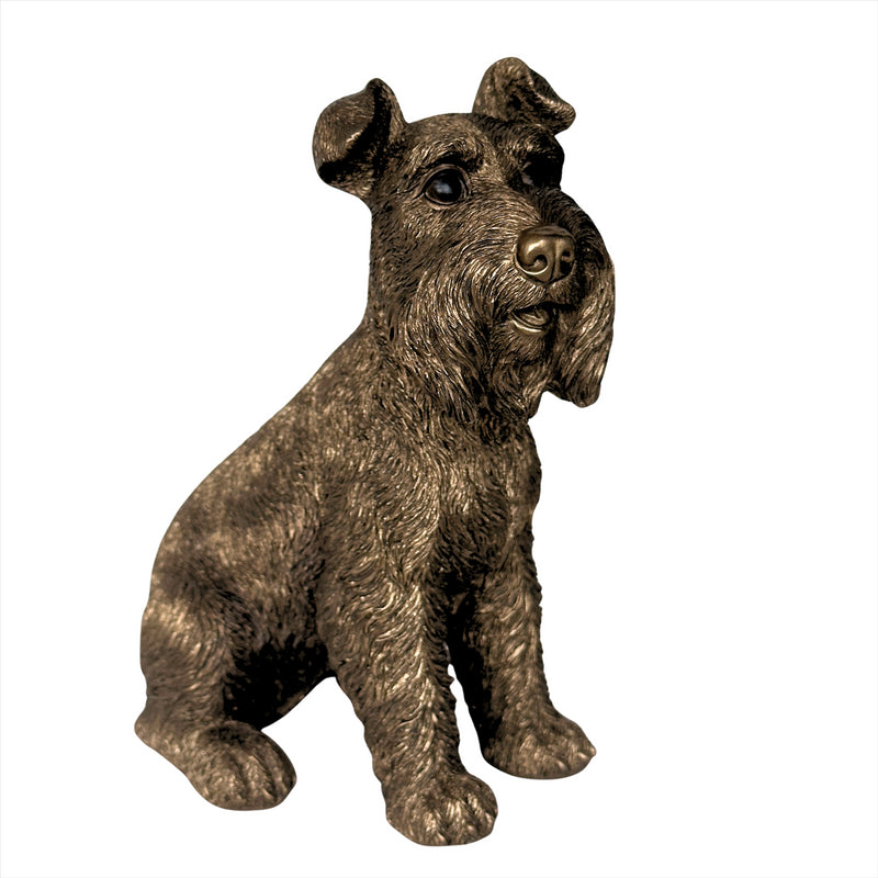 Schnauzer Dog ornament figurine, Leonardo Reflections Bronzed range, gift boxed