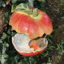 Vivid Arts Hanging Apple Bird Feeder - Red Apple with Robin
