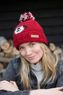 Pachamama Smiley Dog Bobble Beanie Hat All Wool Chunky Knit