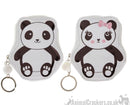 SET OF TWO Zipped Panda coin purses with keyring