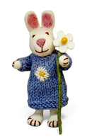 Daisy The Rabbit Hand Felted Ornament With Knitted Accessories