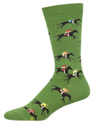 Socksmith 'FRONT RUNNER' Horse design Men's quality Cotton mix crew socks, bright colours and fun design, one size (fits UK size 6.5 to 11.5)