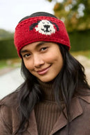 Pachamama Smiley Dog Headband Chunky Knit Wool Fleece Lined