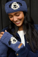 Pachamama Smiley Dog Headband Chunky Knit Wool Fleece Lined