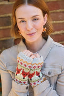Pachamama Fox Design Handwarmers Chunky Knit Merino Wool
