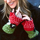 Pachamama 'Black Sheep' Design Chunky Knit Wool Handwarmer, Red