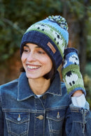 Pachamama Flock Of Sheep Roll Back Bobble Beanie Hat Chunky Knit Wool
