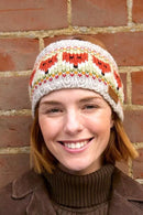 Pachamama Fox Design Headband Hat Chunky Knit Merino Wool