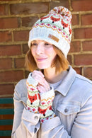 Pachamama Fox Design Handwarmers Chunky Knit Merino Wool