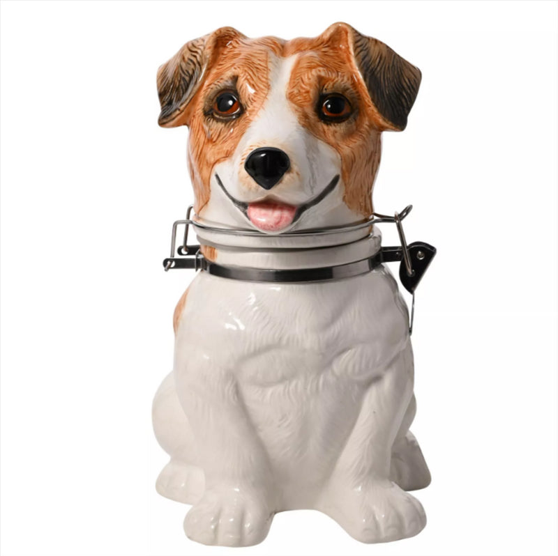 Jack Russell shaped biscuit barrel by Best of Breed novelty ceramic storage jar
