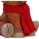 Sitting Highland Cow with Fabric Hat And Scarf, Height 11.5cm, Gift Boxed