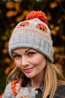 Pachamama Highland Cow Bobble Beanie Hat Chunky Knit Merino Wool