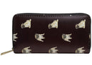 Ladies Pug design zipped Purse Wallet in Black multi compartment Dog lover gift