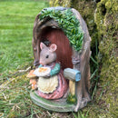 Large Mouse In Doorway with Solar Light - Female Mouse with Cakes