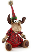 Plush Reindeer in festive outfits Christmas decorations choice of 2 styles
