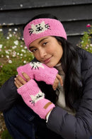 Pachamama Smiley Cat Headband Chunky Knit Wool