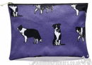 Blue BORDER COLLIE Cosmetic makeup bag in choice of two sizes, great Sheepdog lover gift