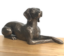 Laying Weimaraner figurine designed by Harriet Glen, in cold cast Bronze