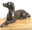 Laying Weimaraner figurine designed by Harriet Glen, in cold cast Bronze