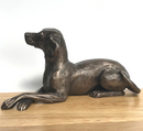 Laying Weimaraner figurine designed by Harriet Glen, in cold cast Bronze