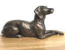 Laying Weimaraner figurine designed by Harriet Glen, in cold cast Bronze