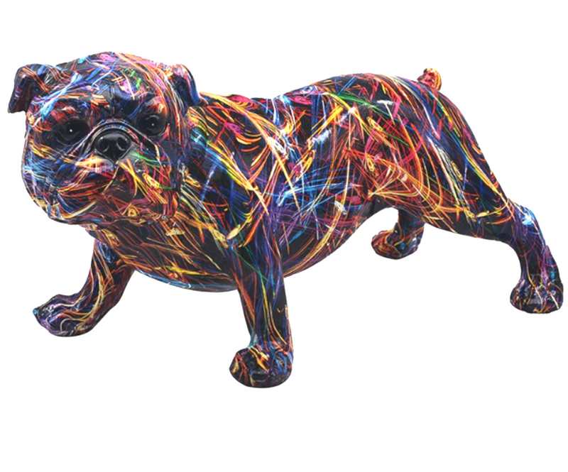 XL (38cm) Supernova English Bulldog ornament bright coloured home decor figurine