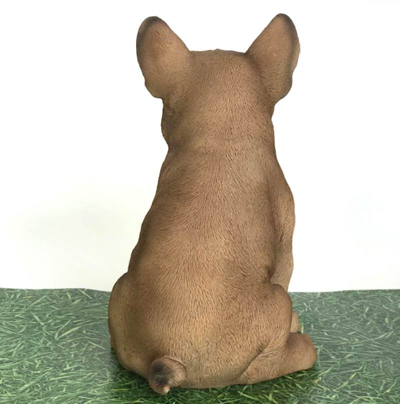 Large (29cm high) sitting Tan French Bulldog ornament figurine, great Frenchie Dog lover gift
