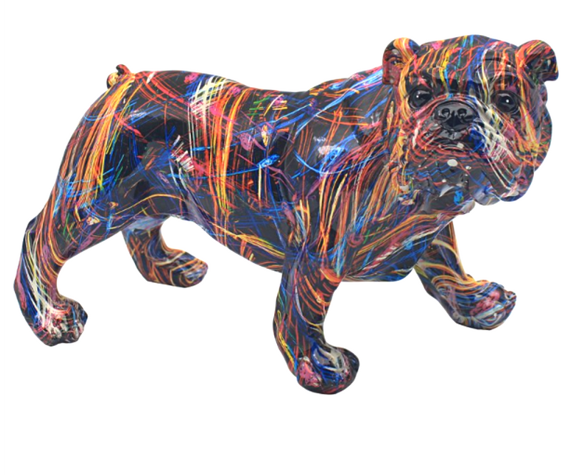 Supernova English Bulldog ornament bright coloured home decor figurine