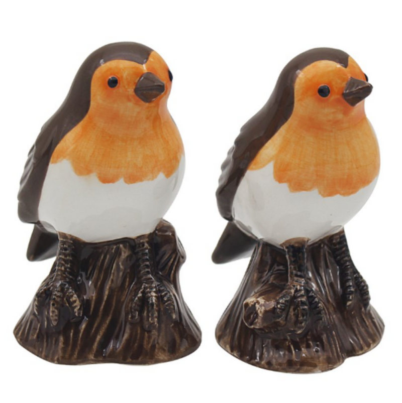 Robins design ceramic Salt & Pepper shaker set by Lesser & Pavey, boxed