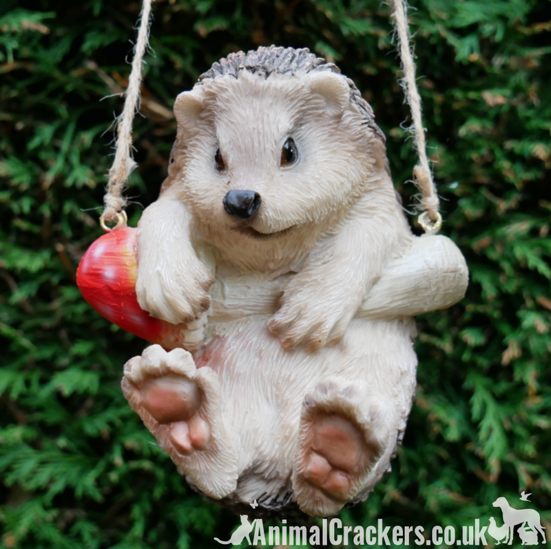 Hanging Hedgehog novelty resin garden ornament, great Hedgehog lover gift