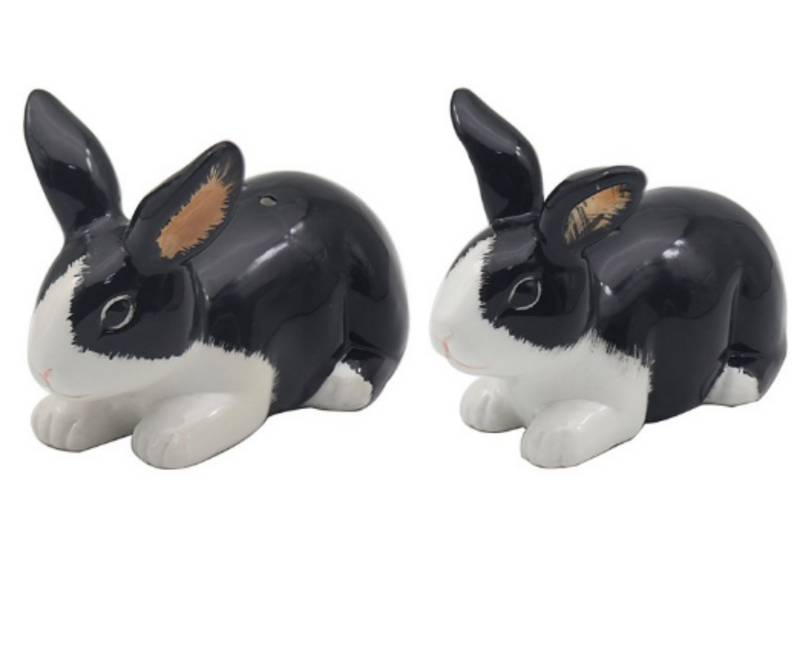 Rabbits design ceramic Salt & Pepper cruet set by Lesser & Pavey, boxed