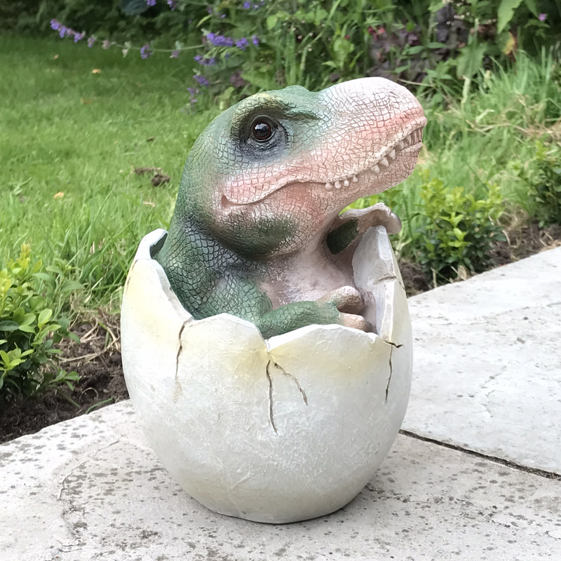 Cute Velociraptor Dinosaur hatching from egg ornament, lovely prehistoric animal lover gift