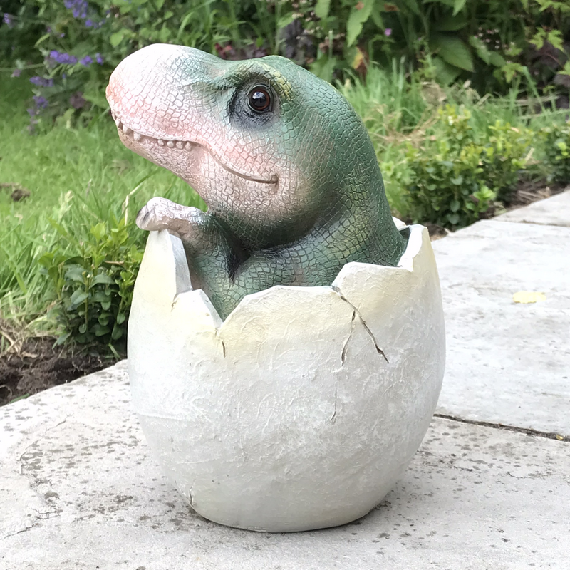 Cute Velociraptor Dinosaur hatching from egg ornament, lovely prehistoric animal lover gift