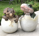 Cute Triceratops Dinosaur hatching from egg ornament, lovely prehistoric animal lover gift